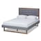 Baxton Studio Emele Grey Upholstered and Ash Walnut Wood Queen Size Platform Bed 164-9414-9432 - alternate 1